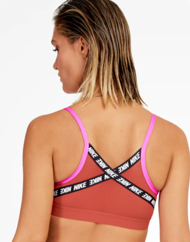 Nike Indy Womens Light Support Logo Sports Bra Pink Spell, £17.00
